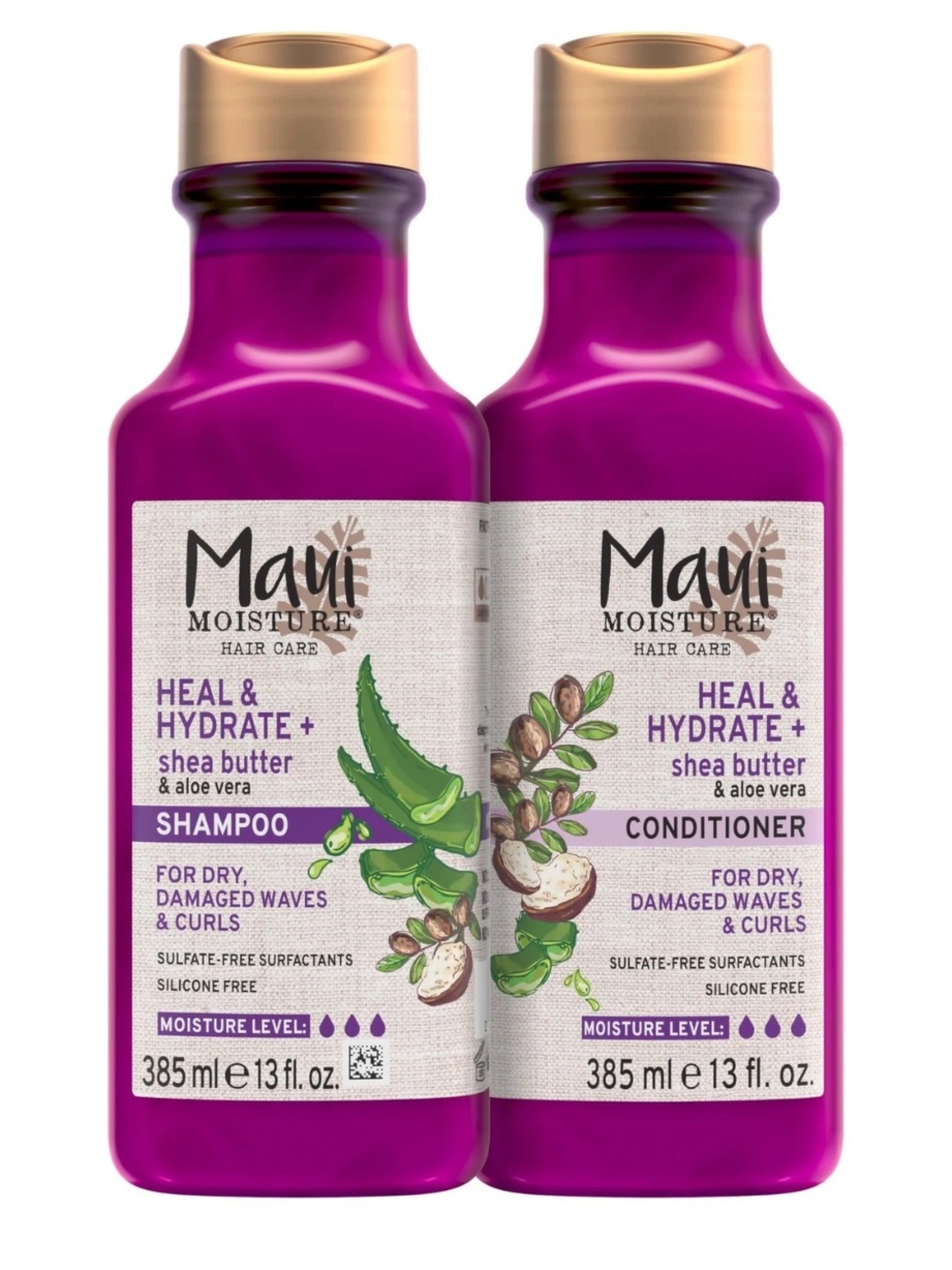 Heal & Hydrate Shea Butter Shampoo + Conditioner - Purple Bundle 2 pcs set